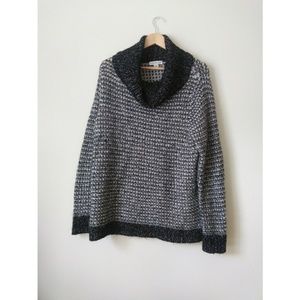 Black & White Cowl Neck Sweater